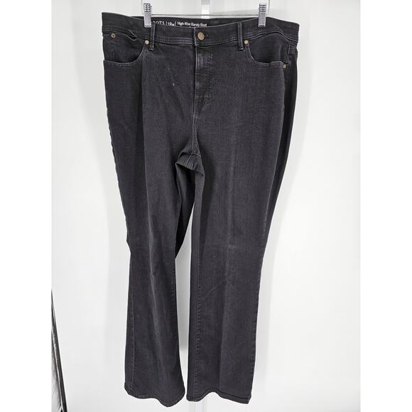 Talbots Black Cotton Blend Curvy High-Rise Barely Boot Jeans Size 18W - Picture 1 of 3